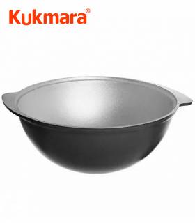 Kazan Wok Asia Dekorative Außenbeschichtung Aluguss 7 L Schwarz, Kukmara