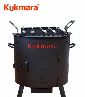 Spießaufsatz für einen 12 L Utschak / Feueroffen D 40 cm (mit Grillspieße 5 Stk.), Kukmara