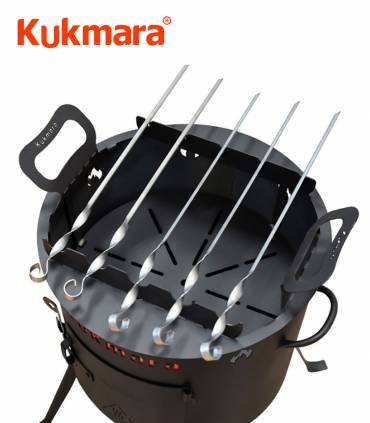 Spießaufsatz für einen 12 L Utschak / Feueroffen D 40 cm (mit Grillspieße 5 Stk.), Kukmara
