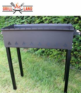 Holzkohledesigngrill, Holzkohlegrill, Schaschlik, Mangal, Grill-Land, BBQ, Stahl 3 mm