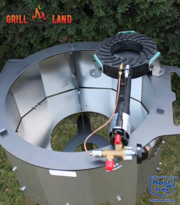 SET Feuerofen Utschak mit Hockerkocher 10,5 kW und Kazan Usbekisch 12 Liter aus Gusseisen mit Aludeckel, Boden flach