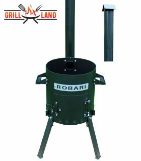Feuerofen Utschak/Utchak Robari mit Schornstein für Kazan 8 - 10 Liter, Feldküche, Feuertonne für Feuerplatte