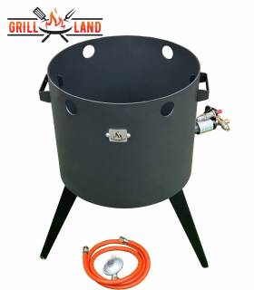 Feuerofen Utschak KOMFORT mit 3-Fuß Hockerkocher, Gaskocher Ofen, Stahl 3mm