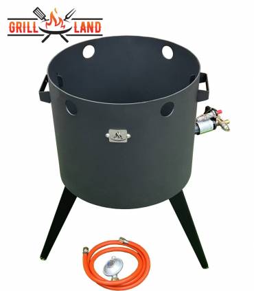 Feuerofen Utschak KOMFORT 45 cm mit 3-Fuß Hockerkocher, Gaskocher Ofen, Stahl 3mm