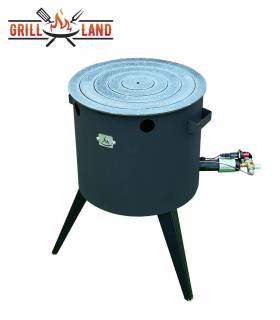 SET Gas-Feuerofen Utschak KOMFORT 37 cm, Stahl 3mm, mit Ofenringe aus Gusseisen