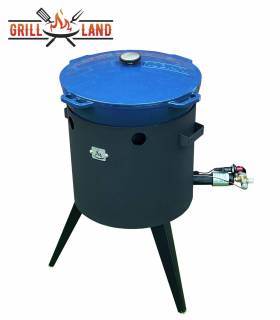 SET Gas-Feuerofen Utschak KOMFORT 37 cm, Stahl 3mm, mit 15L Kazan Gusseisen Robari mit Deckel aus Gusseisen emailliert